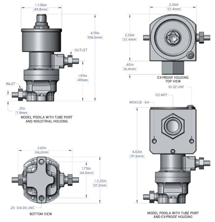 P001LA Piston Flow Meter Max Precision Flow Meters